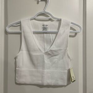 Ardene White Ribbed Crop Top